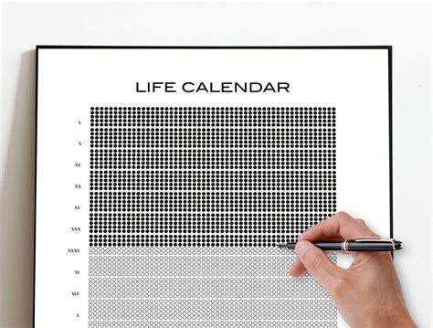 memento mori life calendar printable